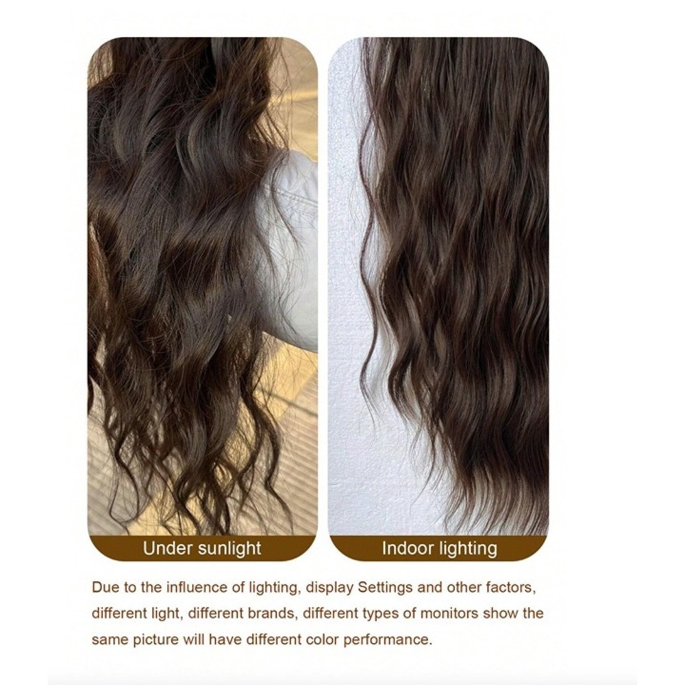 Dark Brown Water Wave Clip in Hair Extensions - Picture 9 of 10